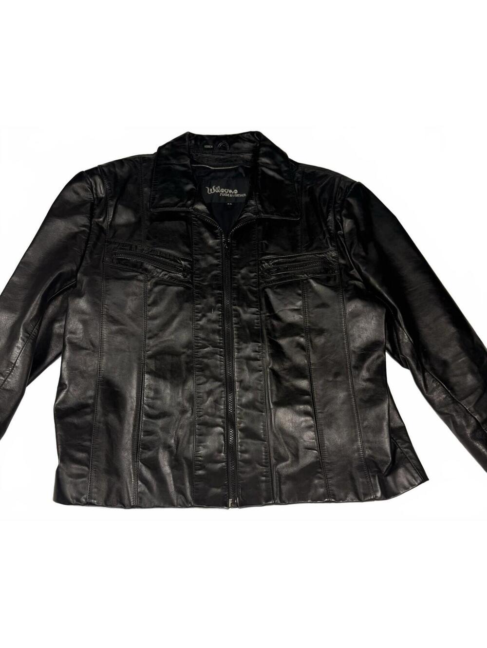 Vintage Wilson leather men’s  bomber jacket Size 42  70’s/80’s Zipper Made Korea